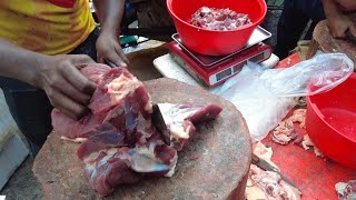 amazing morning market fresh live beef meat cutting skill [upl. by Livingston]