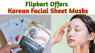 Flipkart offers korean facial sheet masks Korean facial sheet mask review Facial Sheet Masks [upl. by Florrie]