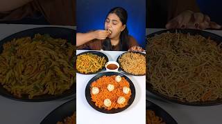 Spicy Pasta Spicy Noodles Spicy Momos Challenge  Indian Street Food Mukbang shorts foodchallenge [upl. by Ydnak]