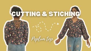 Easy peplum top cutting amp stiching  Malayalam Tutorial [upl. by Pavior155]