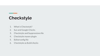 Part 12  Checkstyle Formatting and Coding Standards  Build check  Checkstyle Maven Plugin [upl. by Junette611]