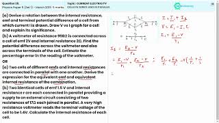 Q25 The Effect of Series and Parallel Cells on Voltage and Current  CBSE 2019 Paper 5 Walkthrough [upl. by Nennahs]