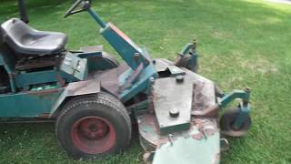 Ransomes T24N Zero turn front deck mower Runs Well needs deck gearbox [upl. by Atteuqal374]