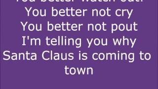 Justin Bieber  Santa Claus Is Coming To Town lyrics on screen [upl. by Eerok]