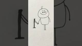 Easy and simple drawing drawing art stickman shortsvideo drawingideas cute [upl. by Olwen704]