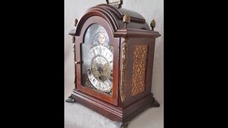 Westminster Quarter Chime Hermle 8 Day BracketMantel Clock Moon Dial Silent Mode [upl. by Qiratla]