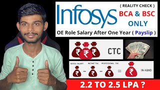 Infosys OE Role Inhand Salary After 1 Year  Dedctions amp Future Increments  Only For BCA amp BSC [upl. by Ortiz]