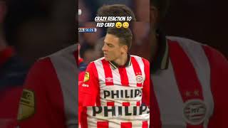 Crazy reaction to red card 😧😳 shorts redcard viralvideo psv [upl. by Luedtke]