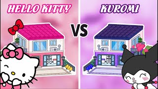 Aesthetic Neat Street Apartment 😍 KUROMI vs HELLO KITTY ♥️ Toca Boca House Ideas  Toca Life World [upl. by Billat]