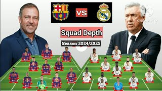 Squad Depth Barcelona vs Real Madrid Season 20242025 [upl. by Nauqahs]