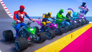 GTA V SPIDERMAN GODZILLA x KONG Epic New Stunt Race For Car Racing Challenge by Trevor 004 [upl. by Talbott]