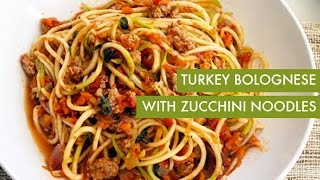 Turkey Bolognese with Zucchini Noodles  Spiralizer Recipe [upl. by Htiduj]