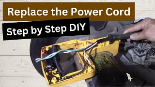 How to REPLACE a POWER CORD on a MITER SAW or other POWER TOOL and ADD a GROUND WIRE [upl. by Llenal925]