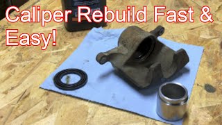 How to Rebuild a Brake Caliper Fast amp Easy [upl. by Thurnau300]