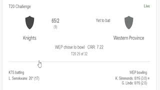 CSA T20 Challenge LIVE  BTV LIVE Knights vs Western Province [upl. by Venu]