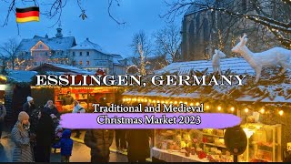 Esslingen Germany  Magical Night walk on beautiful winter Christmas Market  Medieval amp Traditional [upl. by Mitman]