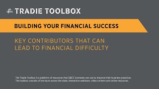 Tradie Toolbox Key contributors that can lead to financial difficulty [upl. by Yajnas]