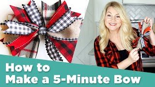 How to Make a Bow  Easy 5Minute Home Decor Craft [upl. by Nieberg]