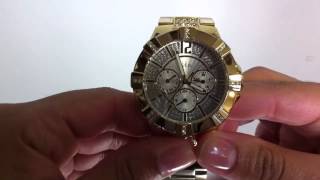 Womens Guess Gold Tone Dazzling Crystal Watch U13576L1 [upl. by Elaweda]