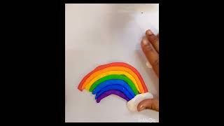 Clay art  How to make cute Rainbow from soft clay 🌈🌈😍 easy clay rainbow 😍😍🌈 [upl. by Gilbye]