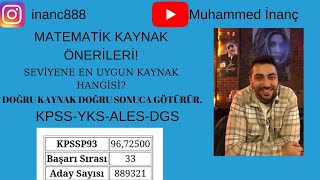 MATEMATÄ°K KAYNAK Ã–NERÄ°LERÄ° SEVÄ°YENE EN UYGUN KAYNAK HANGÄ°SÄ° KPSSYKSALESDGS EN DOÄRU KAYNAK [upl. by Acinelav674]