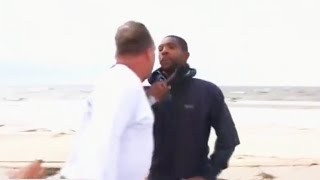 MSNBC Reporter Confronted During Live Storm Coverage [upl. by Nroht]