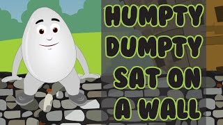 Humpty Dumpty Sat On A Wall With Lyrics  2D Animated English Nursery Rhyme [upl. by Vigor]