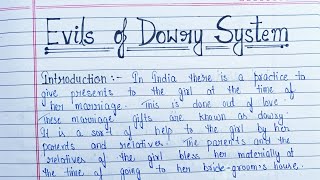 Essay on dowry system in English  The Dowry System  Dahej Pratha  Short essay on Dowry System [upl. by Adina]