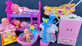 11 Minutes Satisfying with Unboxing Princess Bunk Bed Playset，Baby Stroller Toys Review  ASMR [upl. by Groh]