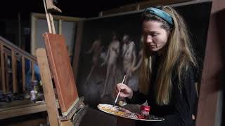 Starting a new painting from live model with Helene Knoop [upl. by Evette]