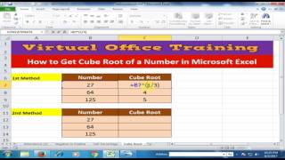 How to Get Cube Root of a Number in Microsoft Excel  Excel Tips and Tricks [upl. by Ahsiugal]