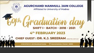 AGURCHAND MANMULL JAIN COLLEGE 69th CONVOCATION [upl. by Niatirb]