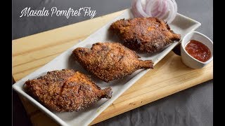 Pomfret Fry Recipe  Fish Fry Indian Style  Indian Style Fish Starter  English Subtitle [upl. by Ecinhoj515]