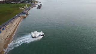 Following cross channel ferry with my drone as it enters Portsmouth Harbour [upl. by Coriss192]