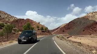 🇲🇦 Driving through Atlas mountains on road RP1506 near ‎⁨‎⁨Telouet⁩ ⁨DrâaTafilalet⁩ ⁨Morocco⁩ [upl. by Nillek678]