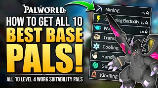 Palworld How To Get ALL 10 Lv4 Base Work Suitability Pals  Best Base Work Pals All Level 4 Pals [upl. by Enelaehs]