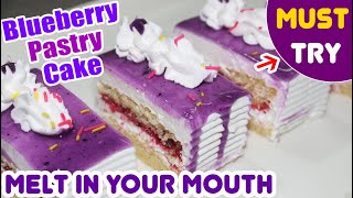 How to make pastry cake at home  Blueberry pastry cake in tamil Homemade pastry melt in your mouth [upl. by Utimer859]