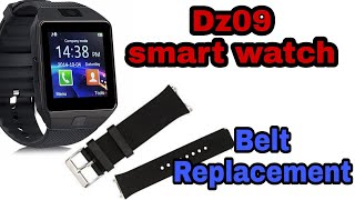 How to replacement DZ09 smart watch beltගෙදරදිම ස්මාර්ටි ඔරලෝසුවක බෙල්ටි එක දාගමු [upl. by Boggs699]