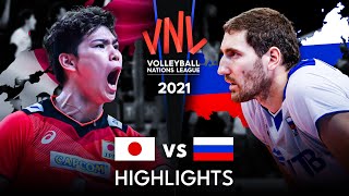 LEGENDARY MATCH  JAPAN vs RUSSIA  Mens VNL 2021 [upl. by Yrolam]