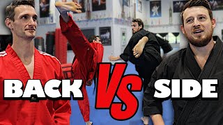 Spinning BACK KICK vs Spinning SIDE KICK [upl. by Mcgurn]