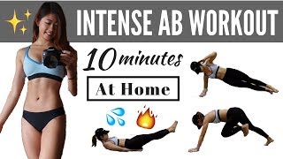 10 min Intense Abs Workout For Flat Belly  2018 New Year Routine to Burn Belly Fat [upl. by Tterb335]