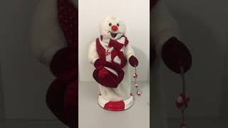 Gemmy dancing snowman red vest peppermint twist test [upl. by Dynah]