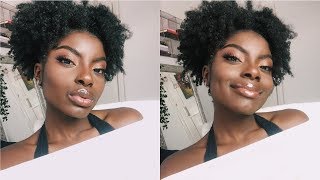 SIMPLE GLAM Makeup  Dark Skin  WOC friendly [upl. by Towny]