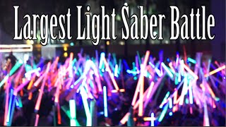 Worlds Largest LightSaber Battle Star Wars Flash Mob  Over 3000 People [upl. by Atiran]