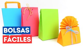 🛍 4 Bolsas de regalo de papel fáciles de hacer [upl. by Sila]