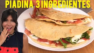 🇮🇹PIADINA Romagnola pan plano italiano solo 3 ingredientes [upl. by Powder709]