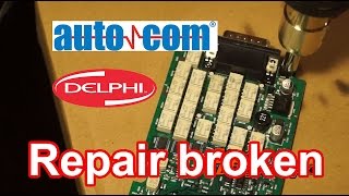 Repair broken Autocom  Delphi CDP replace SMD diodes  Naprawa CDP autocom delphi hot air [upl. by Ross]