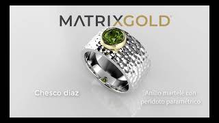 Anillo peridoto martelé con MatrixGold [upl. by Shirl]