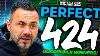 FM24 PERFECT 424 98 WIN RATE  FM24 Tactics  Football Manager 2024 Tactics [upl. by Sheelagh]