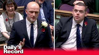 Stephen Flynn calls Douglas Ross a wee daftie during House of Commons Kings speech debate [upl. by Donni382]